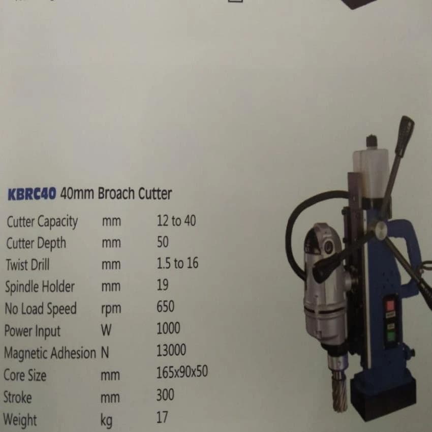 Broach Cutter Machine KPT KBRC 40, Twist Drill Capacity: 1.5 To 16