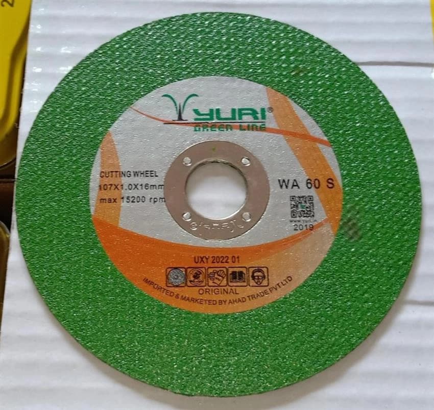 105 Mm (od) Aluminium Oxide WA 60S Yuri Cutting Wheel, Thickness: 1 Mm, Size: 107 X 1.0 X 16 Mm