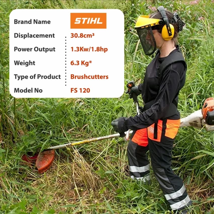31 CC Heavy Duty Stihl FS-120 Grass Cutting, Shoulder, 2 stroke, 1483 mm