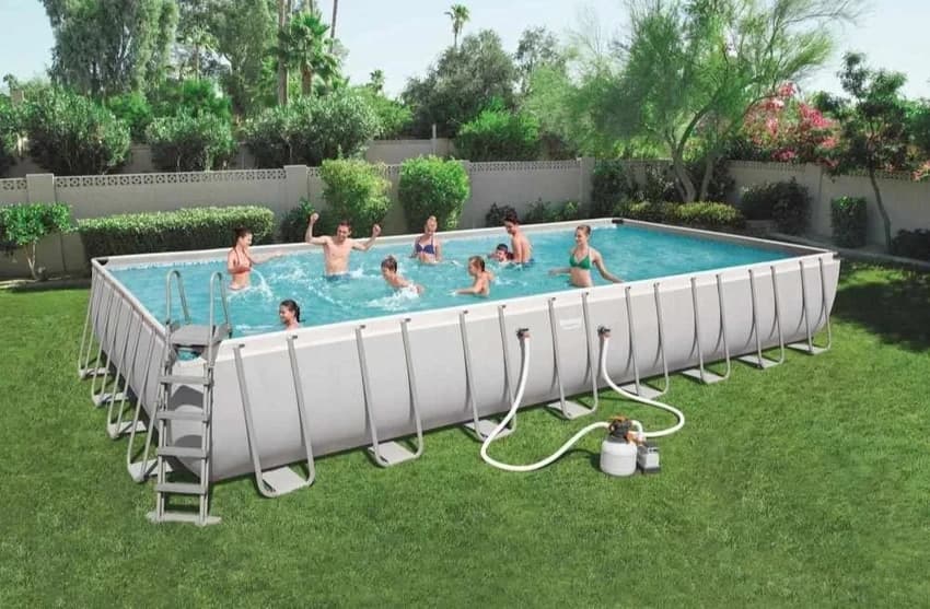 Outdoor Bestway Sp 784 31.25Ft. Power Steel Above Ground Swimming Pool, 31.25X16 Ft
