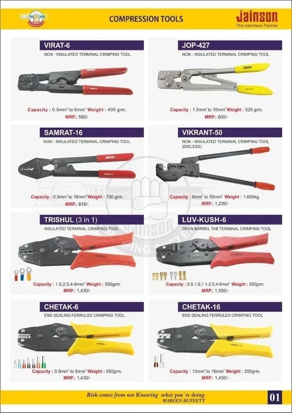 Hydraulic Cable Crimping Tool, 50 sq mm