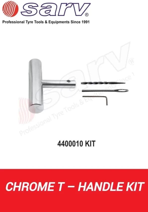 SARV Chrome T Handle Kit Heavy Duty Socket Wrench T-Bar Set for Automotive Garage Use