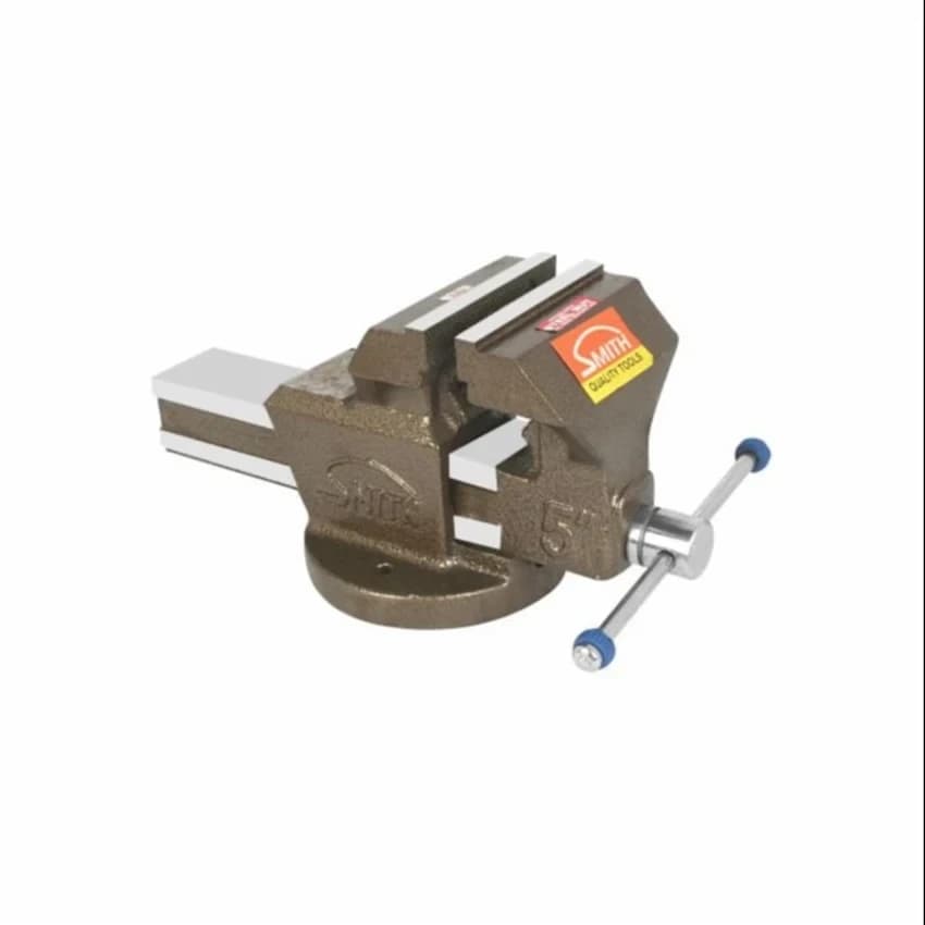 Smith Quality Tools Iron (Body) With pipe jaws and Steel Nut Smith Fixed Base Unbreakable Bench Vice