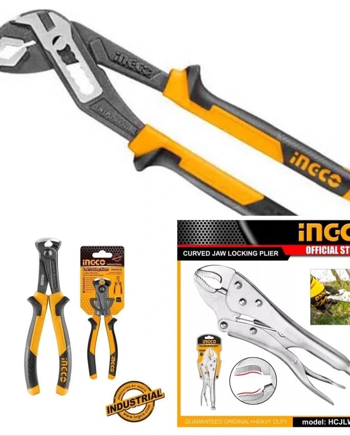 Chrome Vanadium Ingco Curved Jaw Locking Plier, 10 Inch