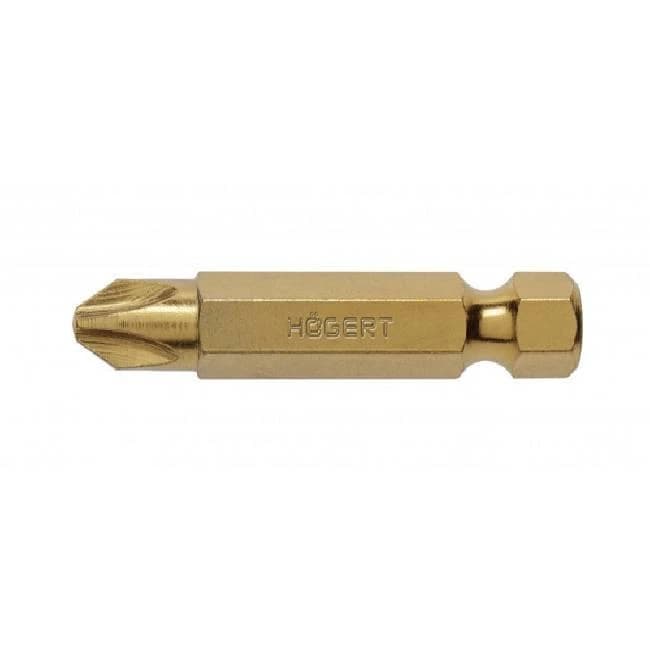 Screwdriver bit, PH2 50 mm, S2 steel, titanium coated, 2- piece blister - Hogert germany