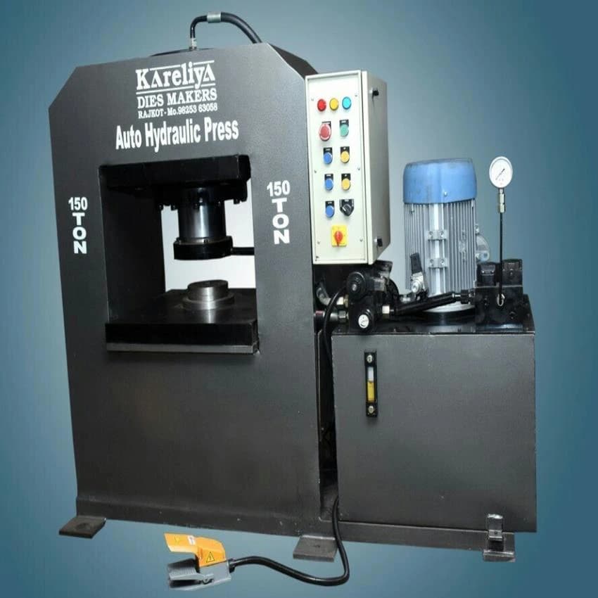 Kareliya Electric 150 Ton Hydraulic Coin Press Machine, Automatic Grade: Semi-Automatic, 340-380