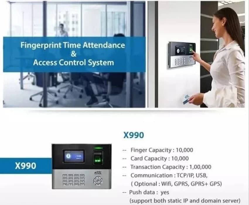 Biometric device x990, For Time Attendance, Fingerprint Recognition Devices