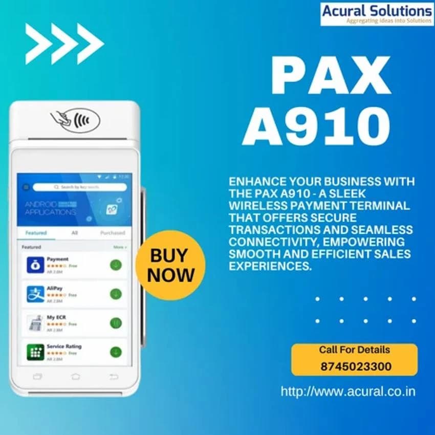 Automatic PAX A910 Android Mobile POS Terminal, For Payment