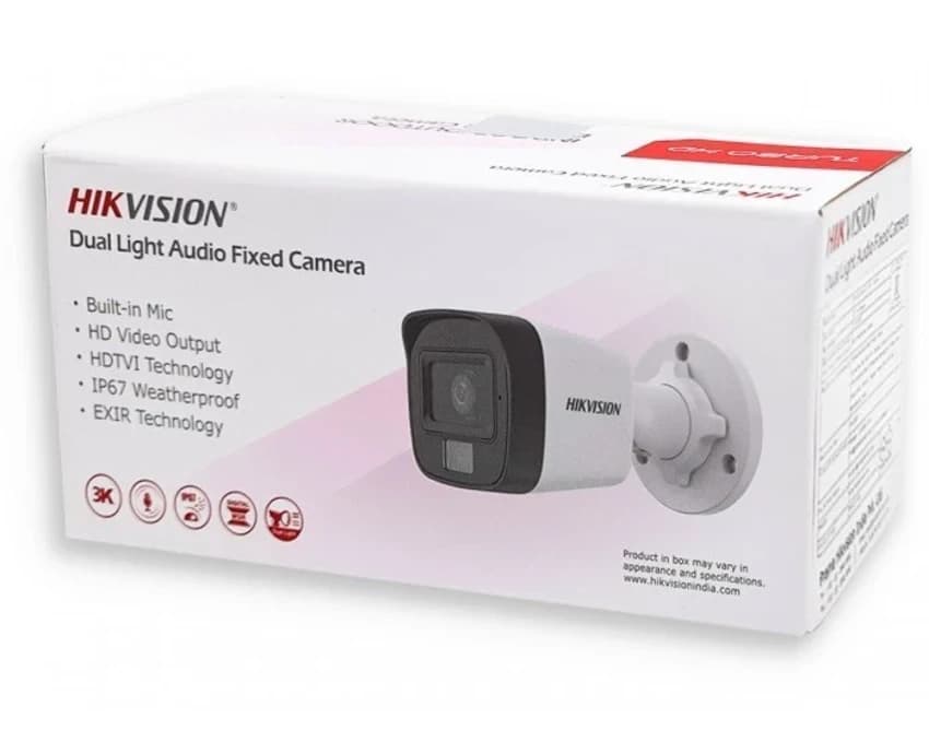 Day & Night HIKVISION BULLET 5MP (16K0TLPFS) 3.6MM BUILT IN MIC WITH DUAL LIGHT 3K, For Outdoor Use, Analog Camera