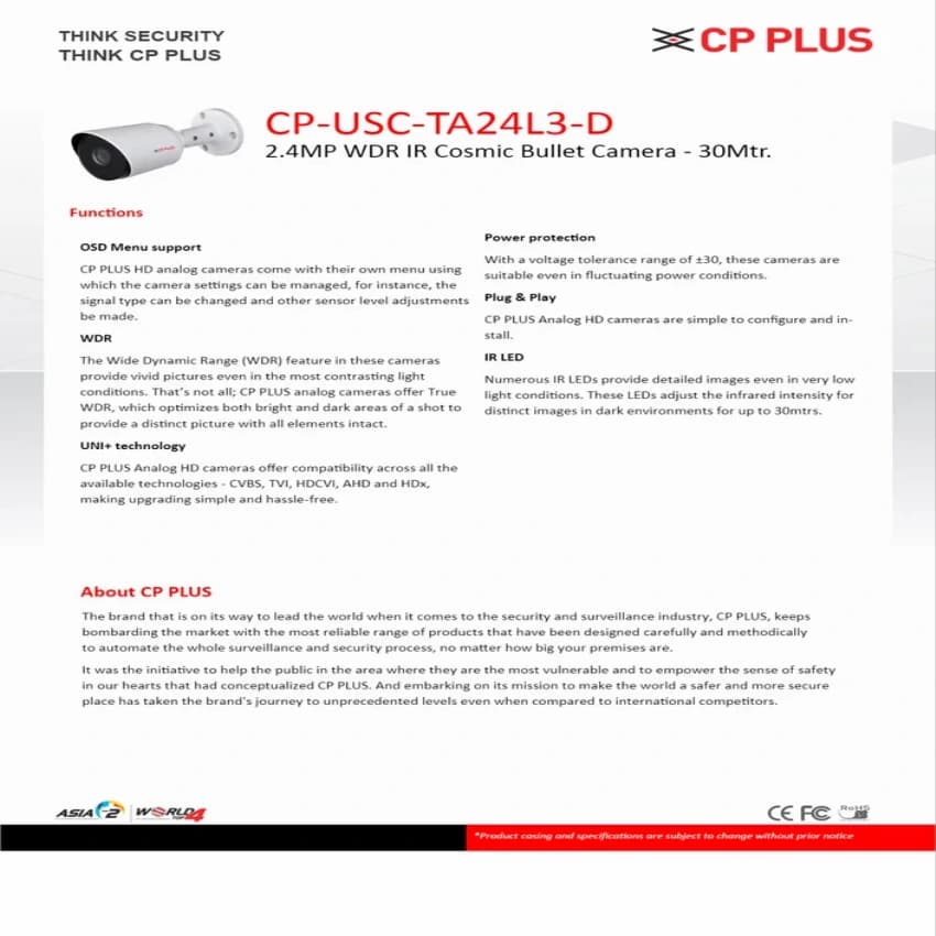 CP-USC-TA24L3-D Cosmic Bullet Camera
