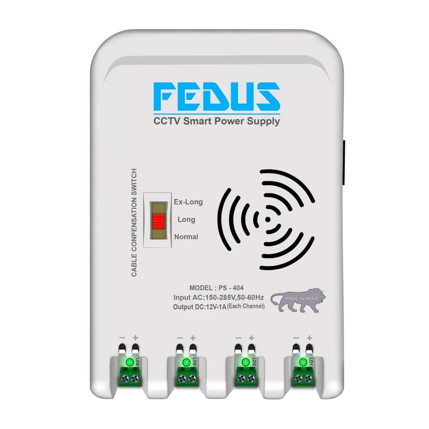 FEDUS 4 Channel SMPS for CCTV, Power Supply Adapter for Up to 4 CCTV Security Camera