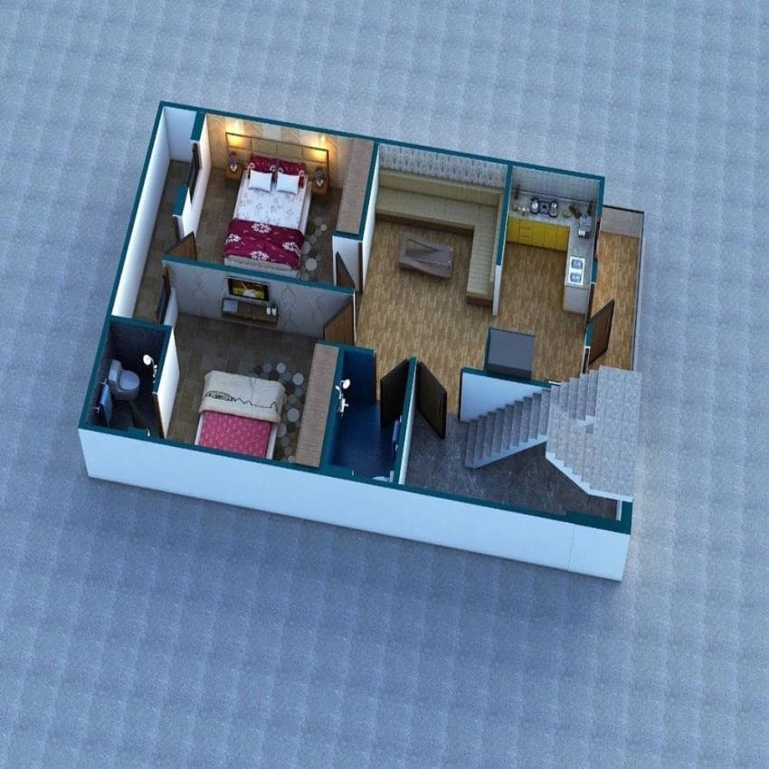 Living Room Interior 3D Front Design Services, Architecture, Vaishali