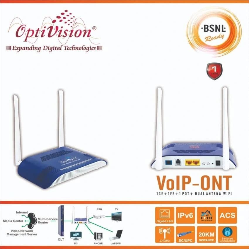 Wireless Or Wi-Fi Blue Single Band Xpon Ont: 2ge+1voip, For Networking Products, Model Name/Number: Ov-Voip-09