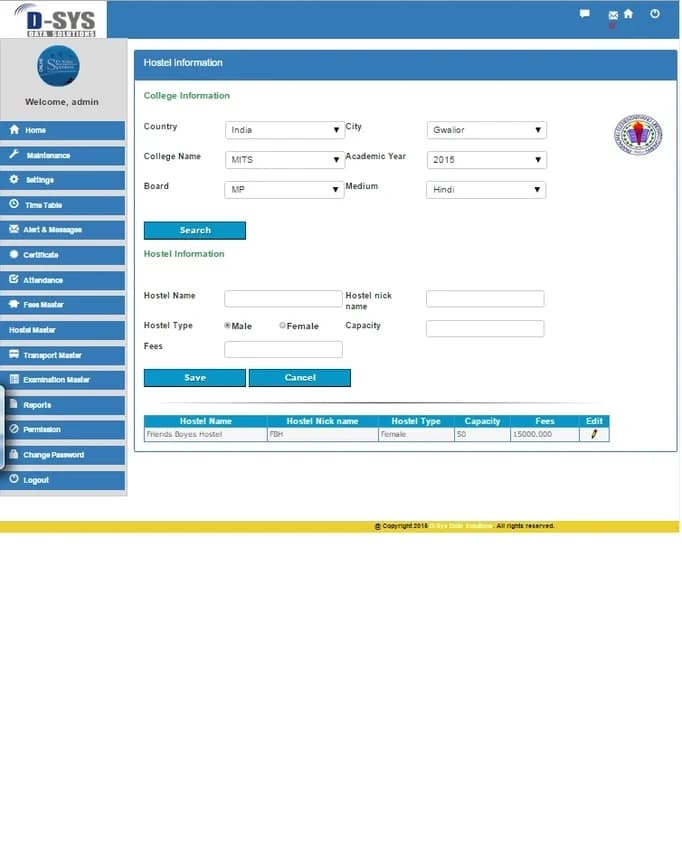 Hostel Management System Software
