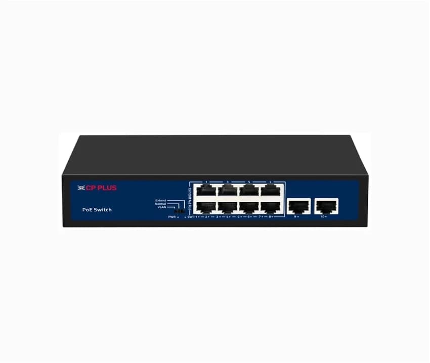 CP Plus 10 Ports Fast Ethernet POE SWITCH (CP-DNW-HPU8H2-96-V2)