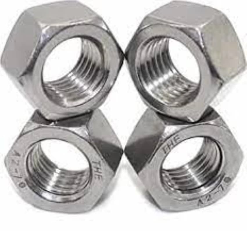 Hexagonal 304 Stainless Steel Nut, Size: Standard