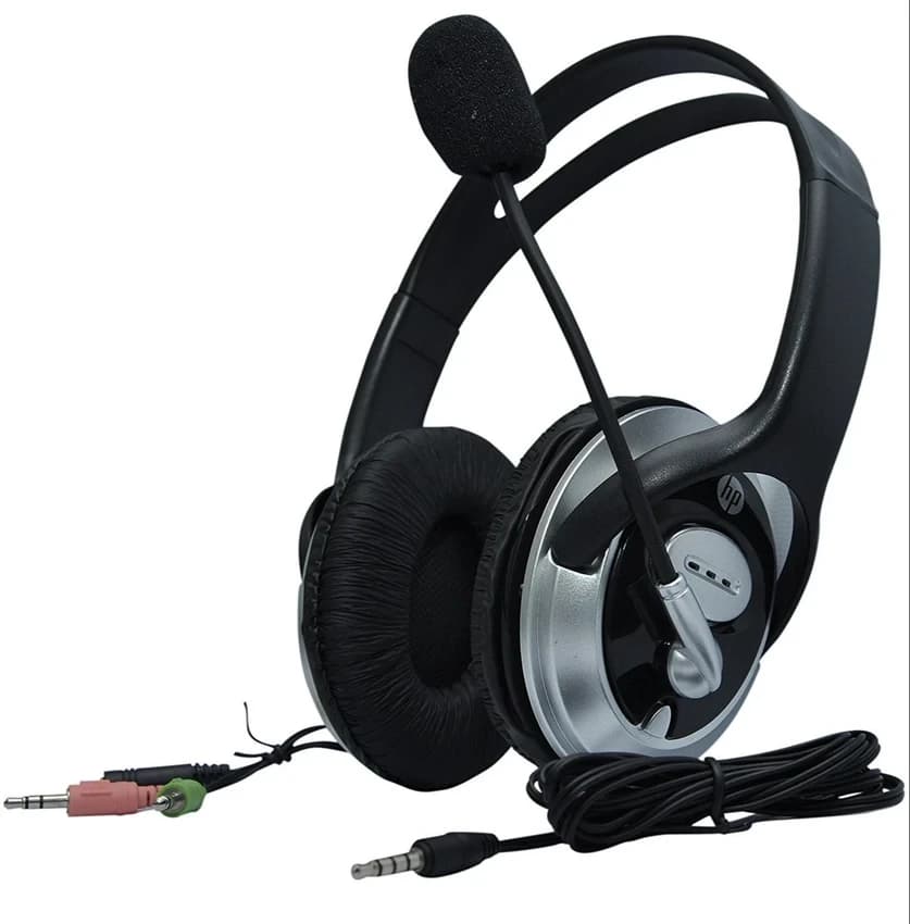 Wired Black HP B4B09PA Headphones with Mic, 209 G