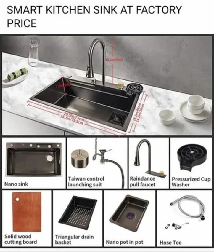 VIVISA ALL IN ONE STAINLESS STEEL KITCHEN SINKS