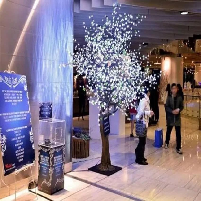 Cool White Single Color LED Tree, Plug-in, 220V