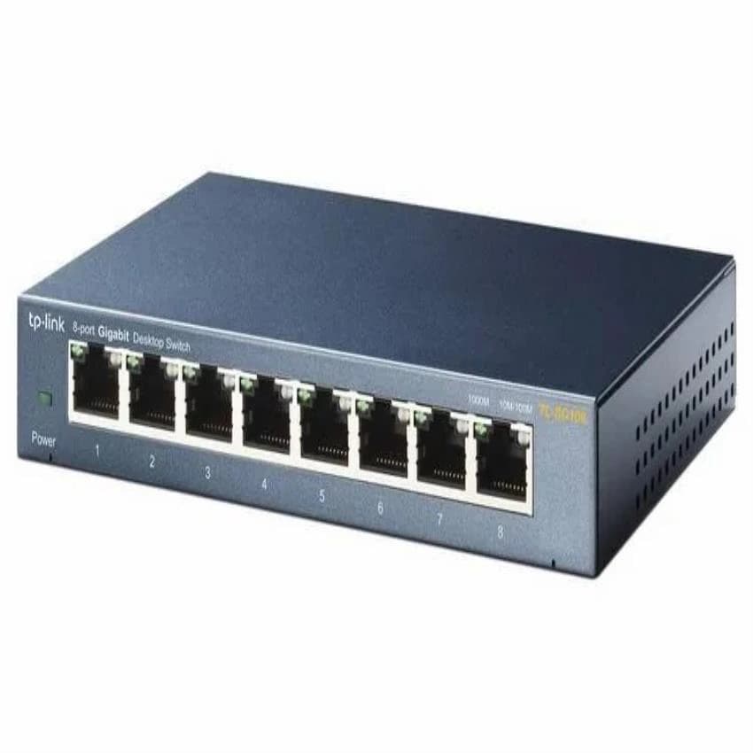 Grey LAN Capable 8 Port Networking Switch