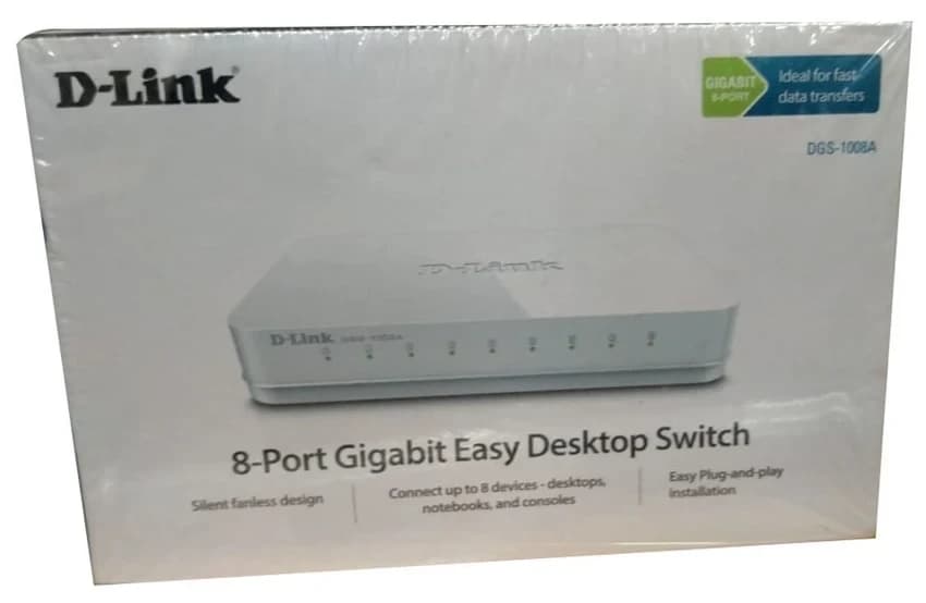 White D Link 8 Port Gigabit Easy Desktop Switch, Model Name/Number: DGS-1008A