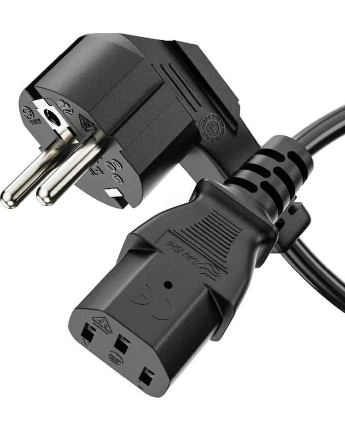 FEDUS 1.8M SCHUKO Desktop European Power Cord IEC320C13 to CEE7/7 SCHUKO Plug 18AWG Cable