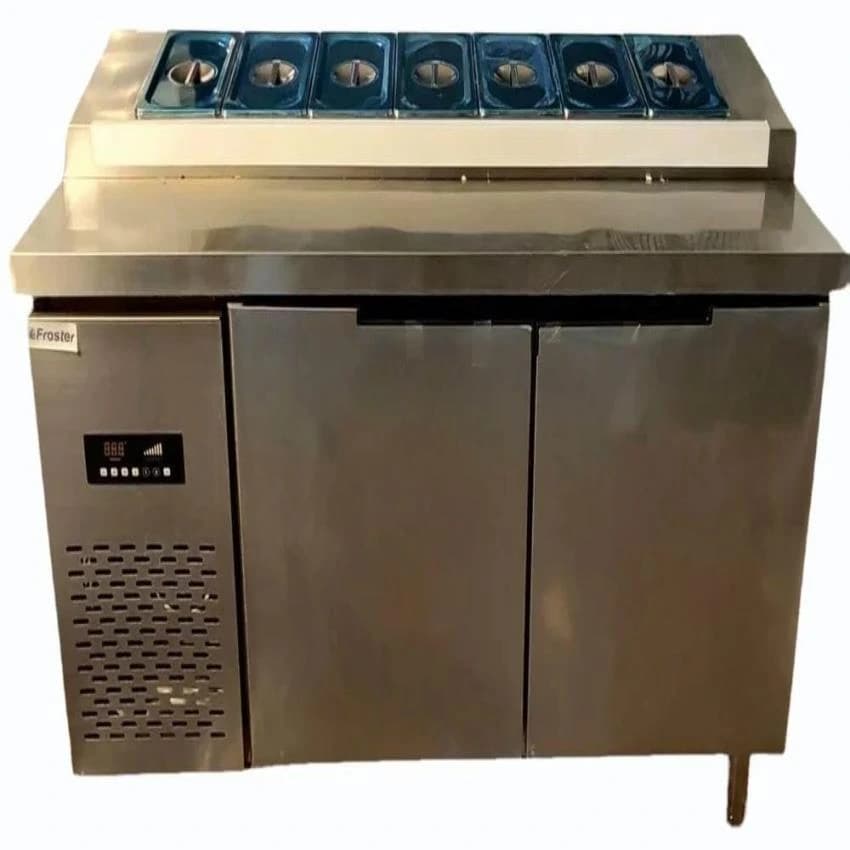 Stainless Steel Rectangular Ss Pizza Makeline, For Commercial Use