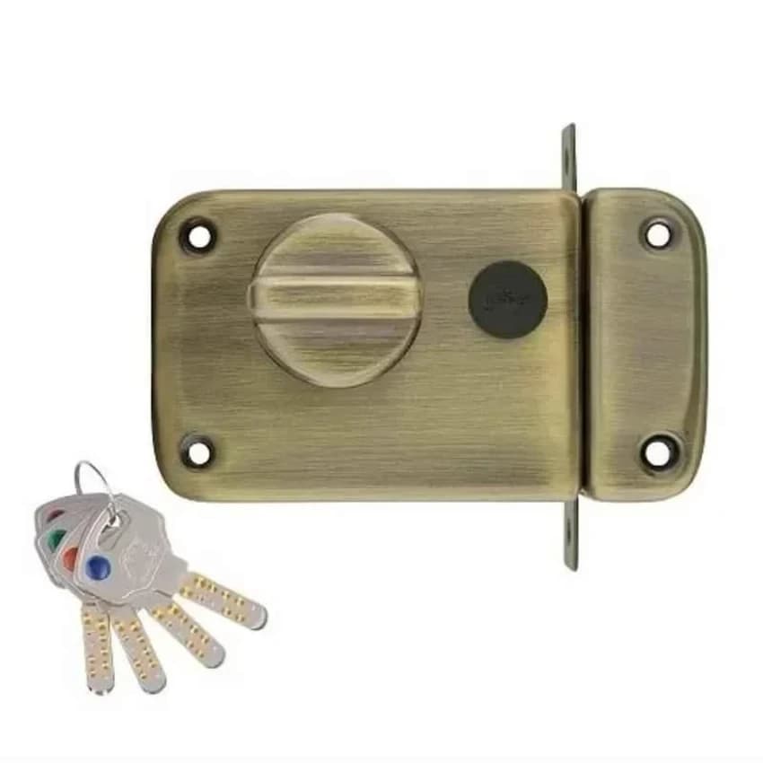 Rectangular Godrej 6079 Brass Door Lock, 60 mm