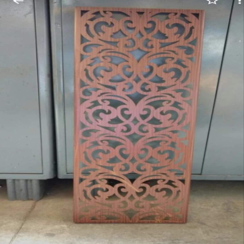 Mild Steel Red Safety Door Grill (Wooden finish powder Coat)