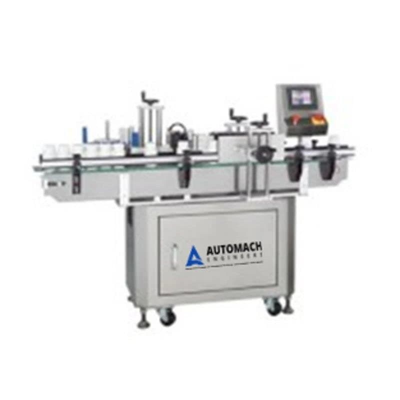 Automach Round Automatic Bottle Vial Self Adhesive Sticker Labelling Machine, Capacity: 200 Vial/Min