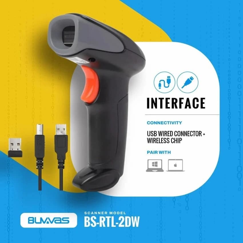 Buvvas BS-RTL-2DW Wireless Barcode Scanners, Handheld