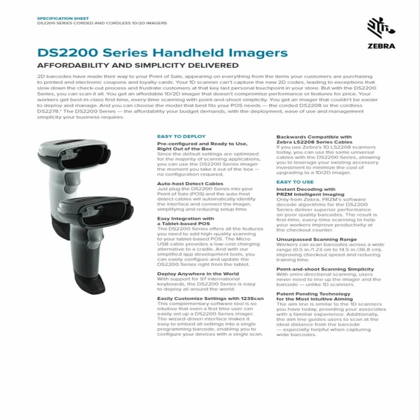 Wired Laser Scanner, Handheld