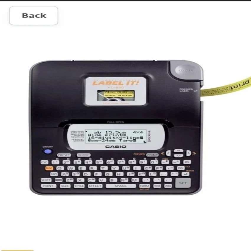 Casio Kl 820 Label Printer, Max. Print Width: 4 Inches, Resolution: 203 DPI (8 dots/mm)