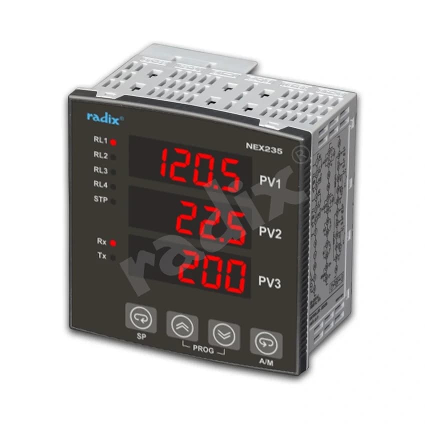3 Universal Inputs, Three-Channel Indicator NEX235 by Radix