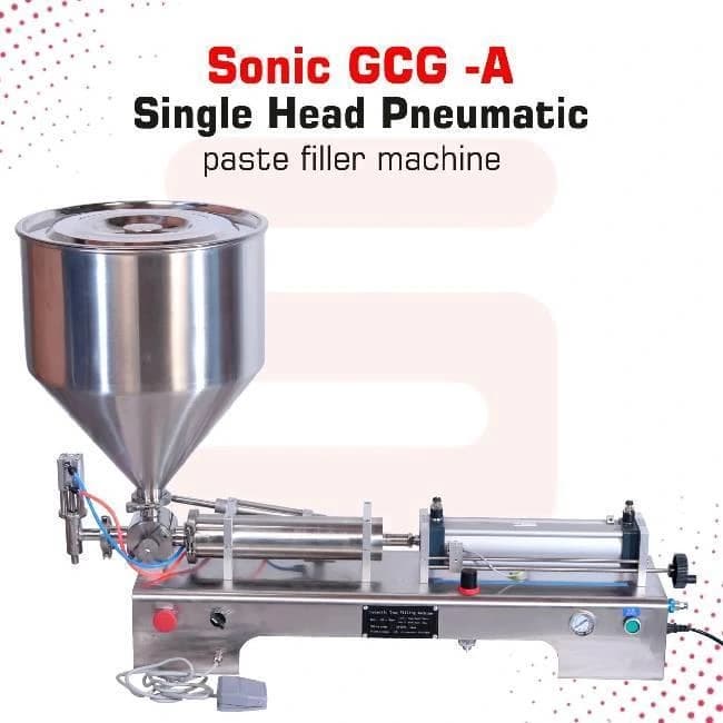 Sonic Industries Pneumatic Manual Paste Filler - 50ml to 500ml Capacity | Single Head | Precision Filling for Thick Liquids and Pastes