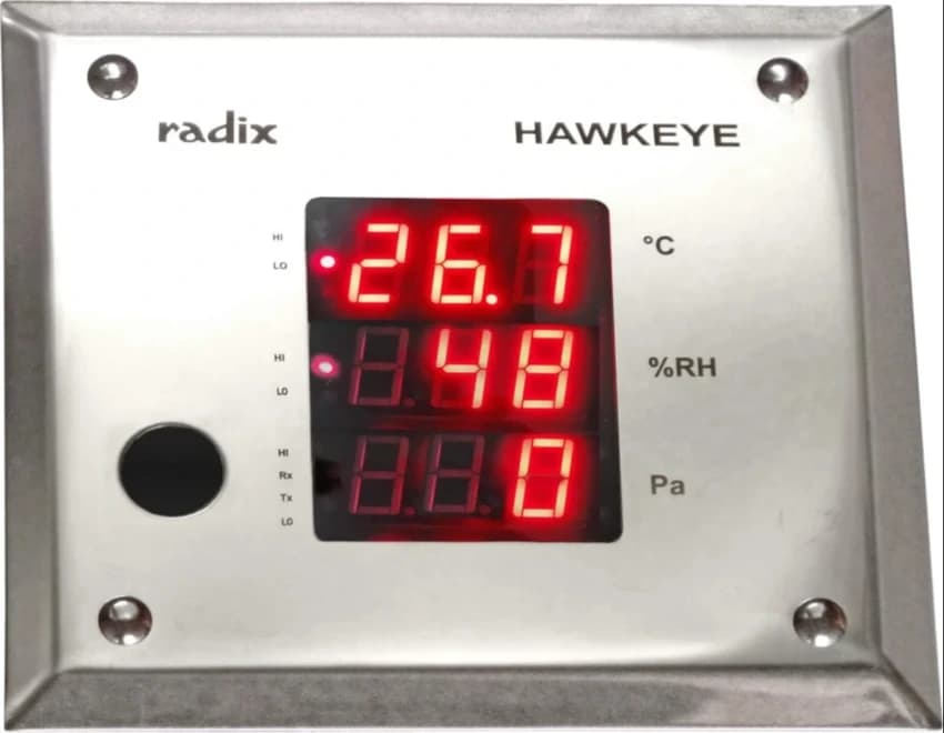 Radix 180mm Clean Room Indicator With Ehternet Data Logging Upto 5 Years, For Pharmaceutical, Model Name/Number: Hawkeye Eth