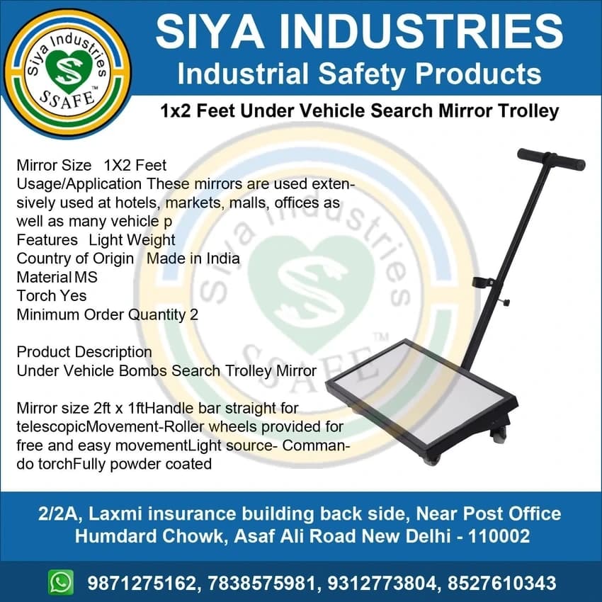 1x2 Feet Under Vehicle Search Mirror Trolley