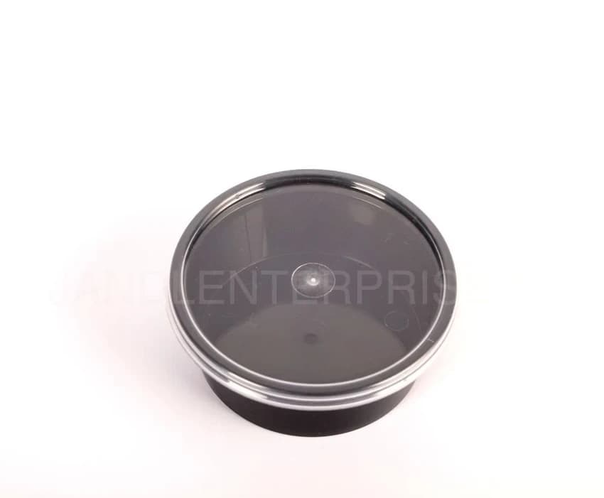 200ml Black Round Plastic Food Container With Separate Lid