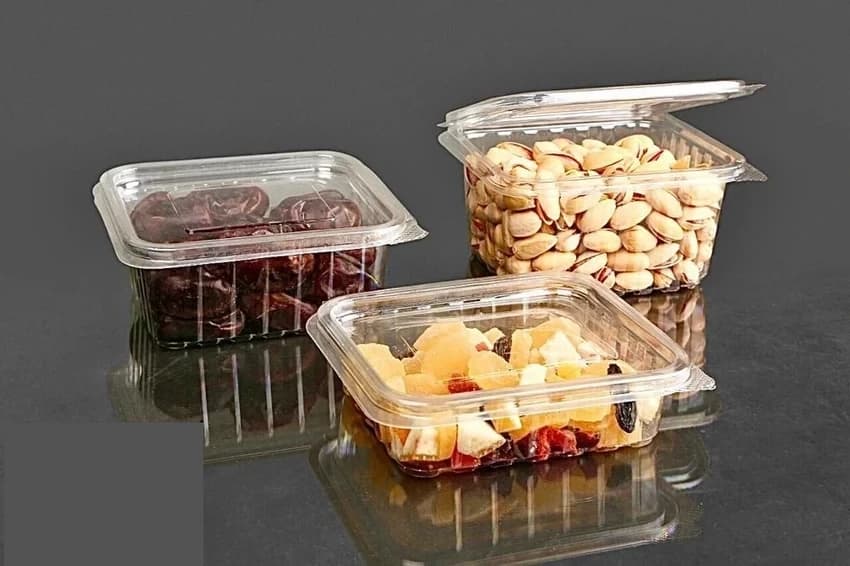 Transaparent PARAS Pet Hinged Container, For Event and Party Supplies