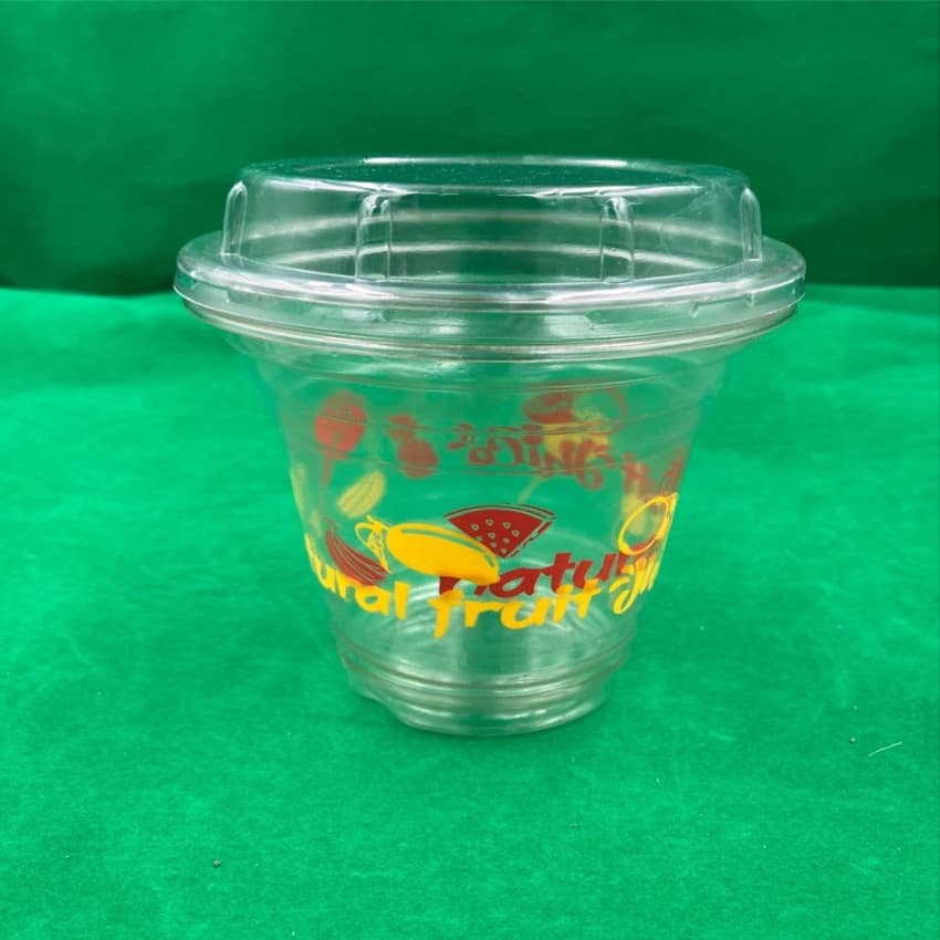 Disposable Printed Juice Glass With Lid