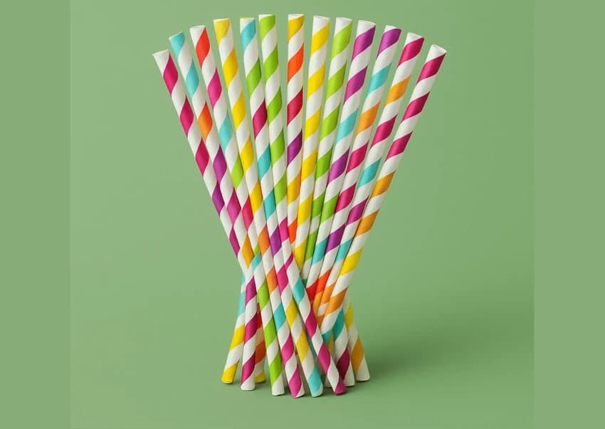 6 Mm Disposable Paper Straw (200mm Length, 100 Pieces)