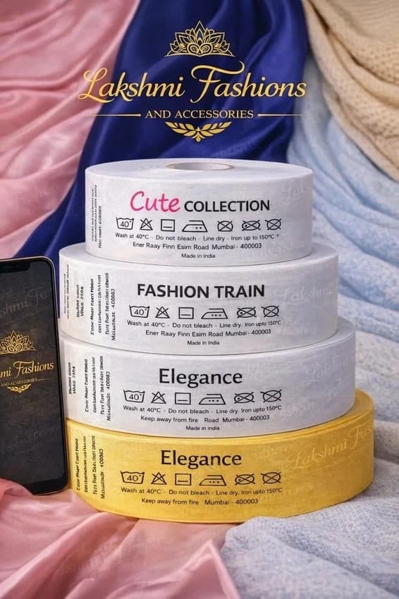 White Satin Wash Care Label