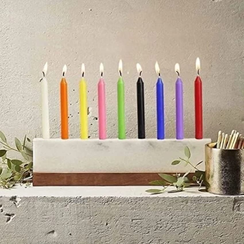 Multicolor Multicolored Wax Candle