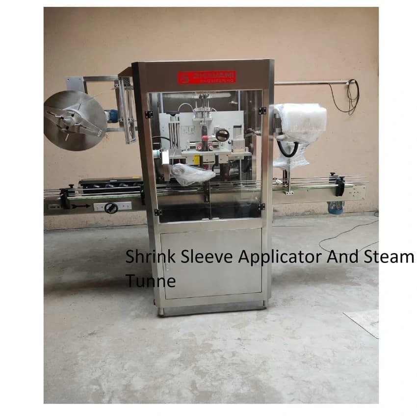 Round 120 BPM Shrink Sleeve Applicator And Steam Tunne Machine, For Industrial