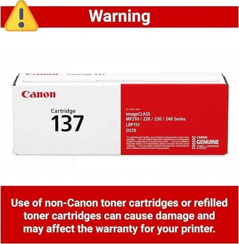 Canon 137 Toner Cartridge, 3000 Pages