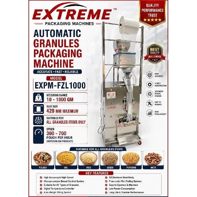 AUTOMATIC GRANULES PACKAGING MACHINE