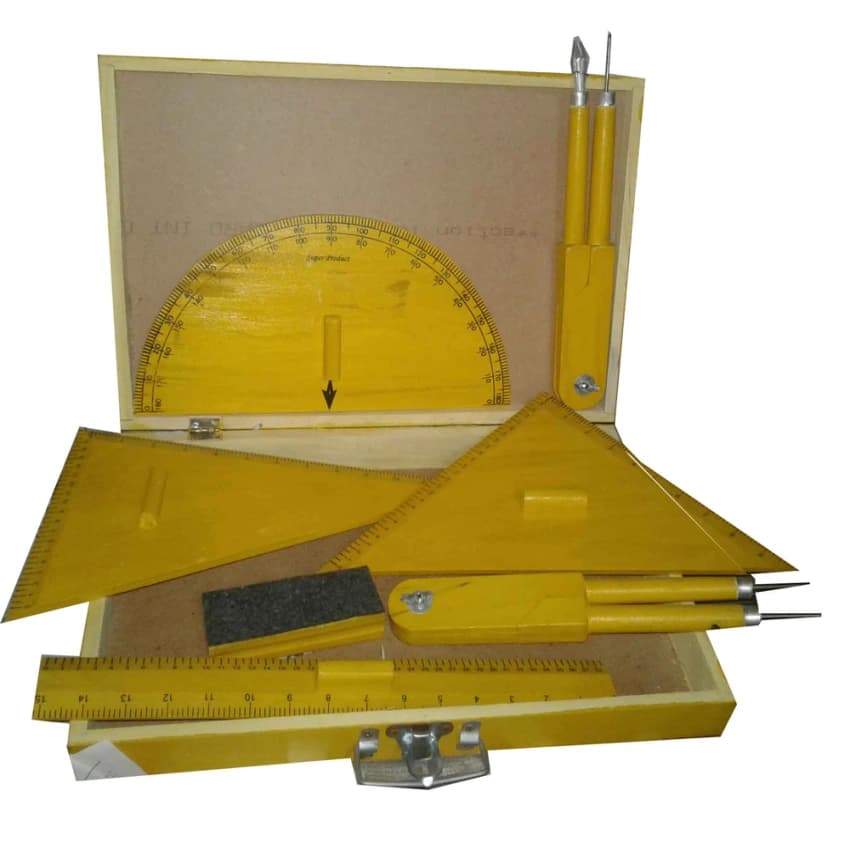 Wood Teacher''s Geometric Instruments In En, Pack Type: Packed In Wooden Box