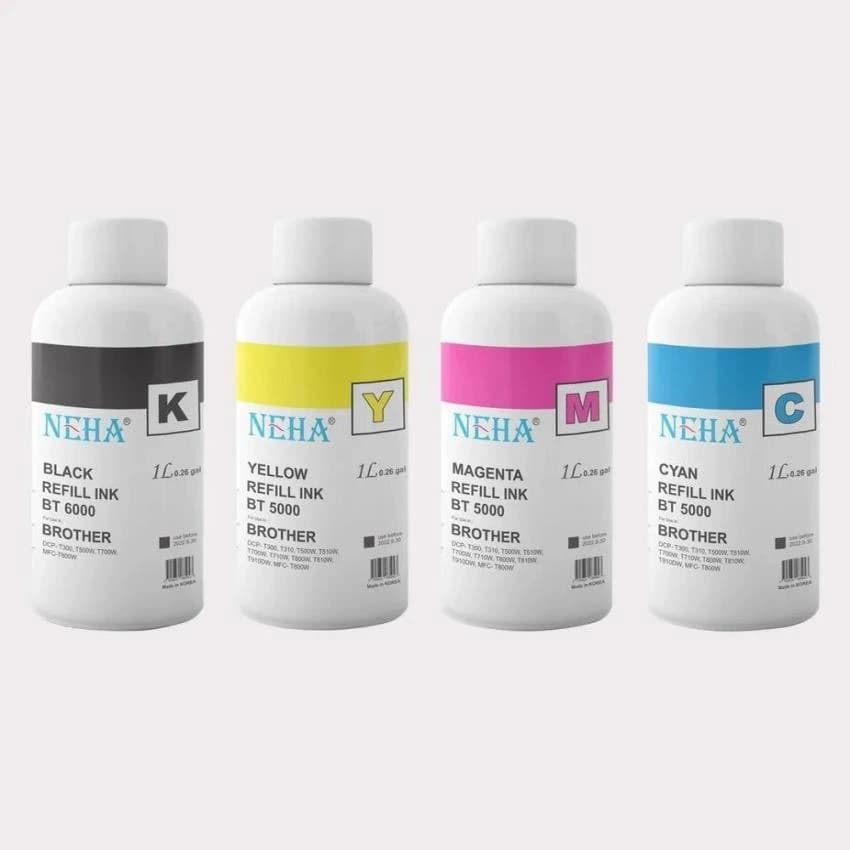 Neha BT6000, BT5000 For Use In DCP-T300, T500W, T700W, MFC-t800W Ink (1 Litre)