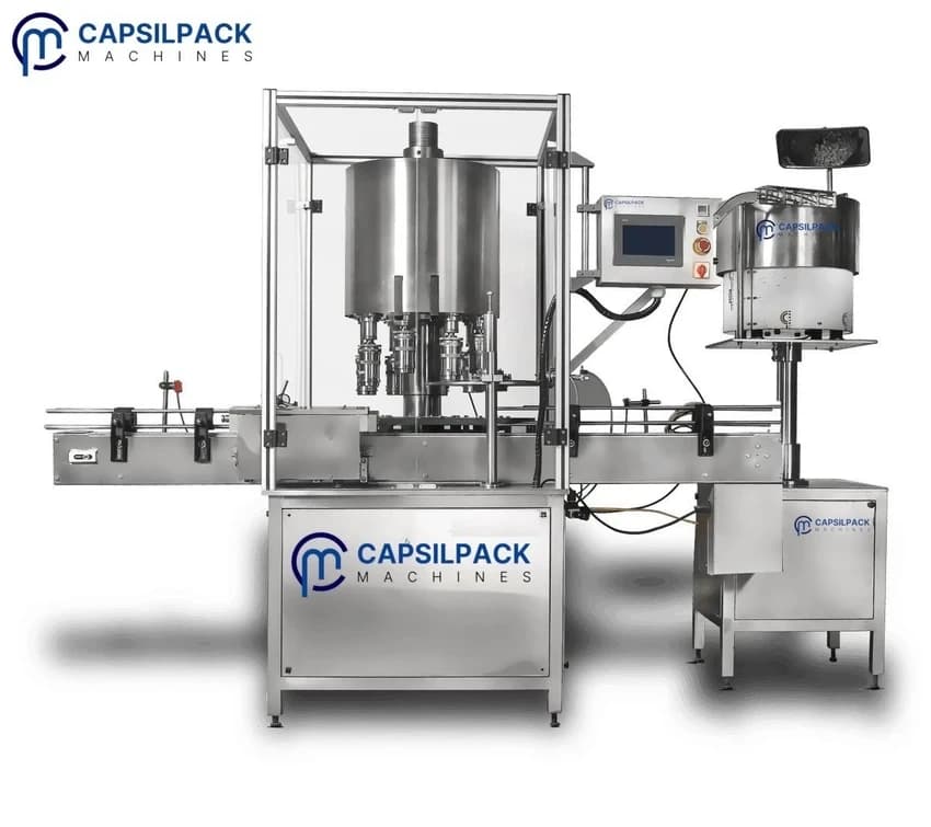 Ghee Bottle Cap Sealing Machine - PP Screw Type (40-60 bpm)