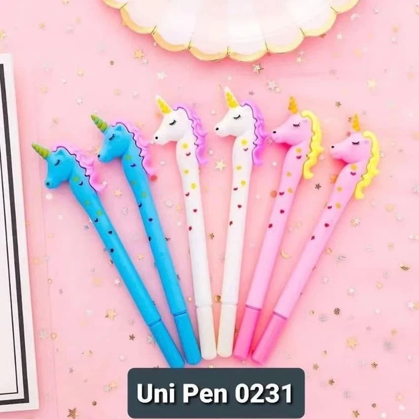 Plastic 6Pcs ADD Unicorn Star Gel Pen